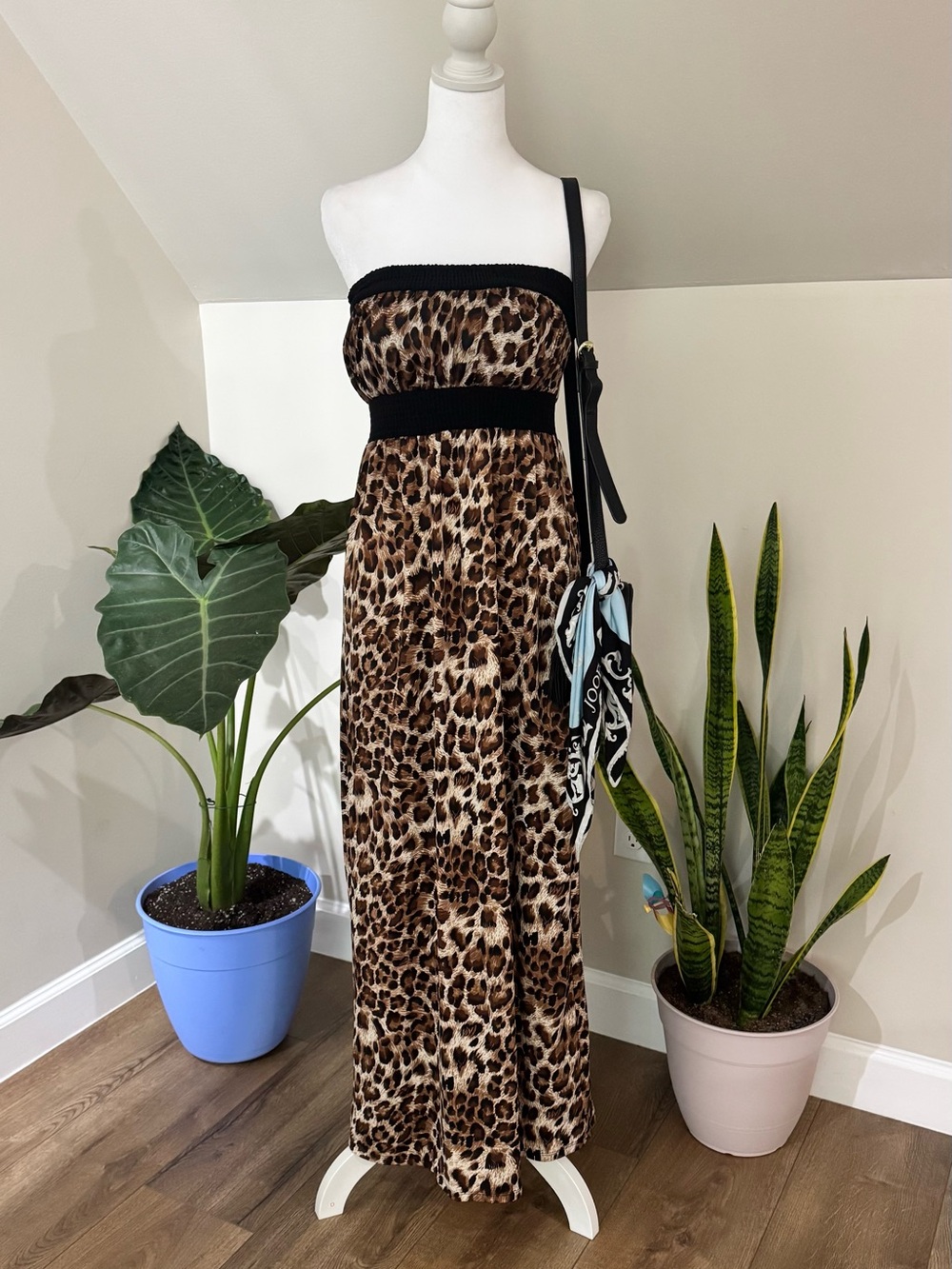 Y2K Leopard Maxi Dress -